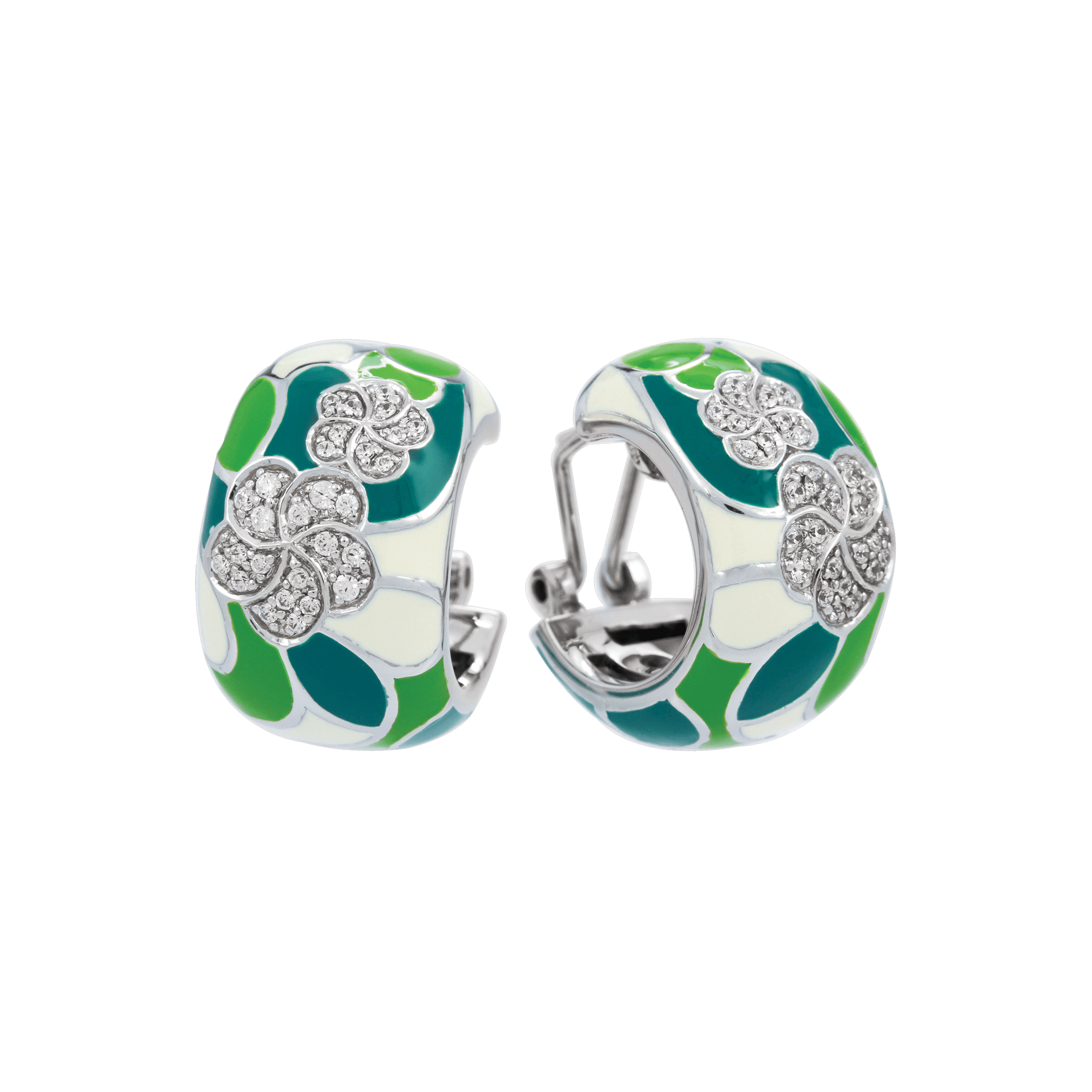 Sterling Silver Plumeria Earrings