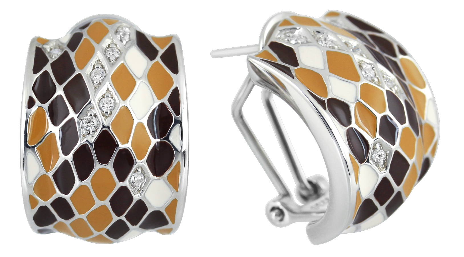 Sterling Silver Snakeskin Earrings