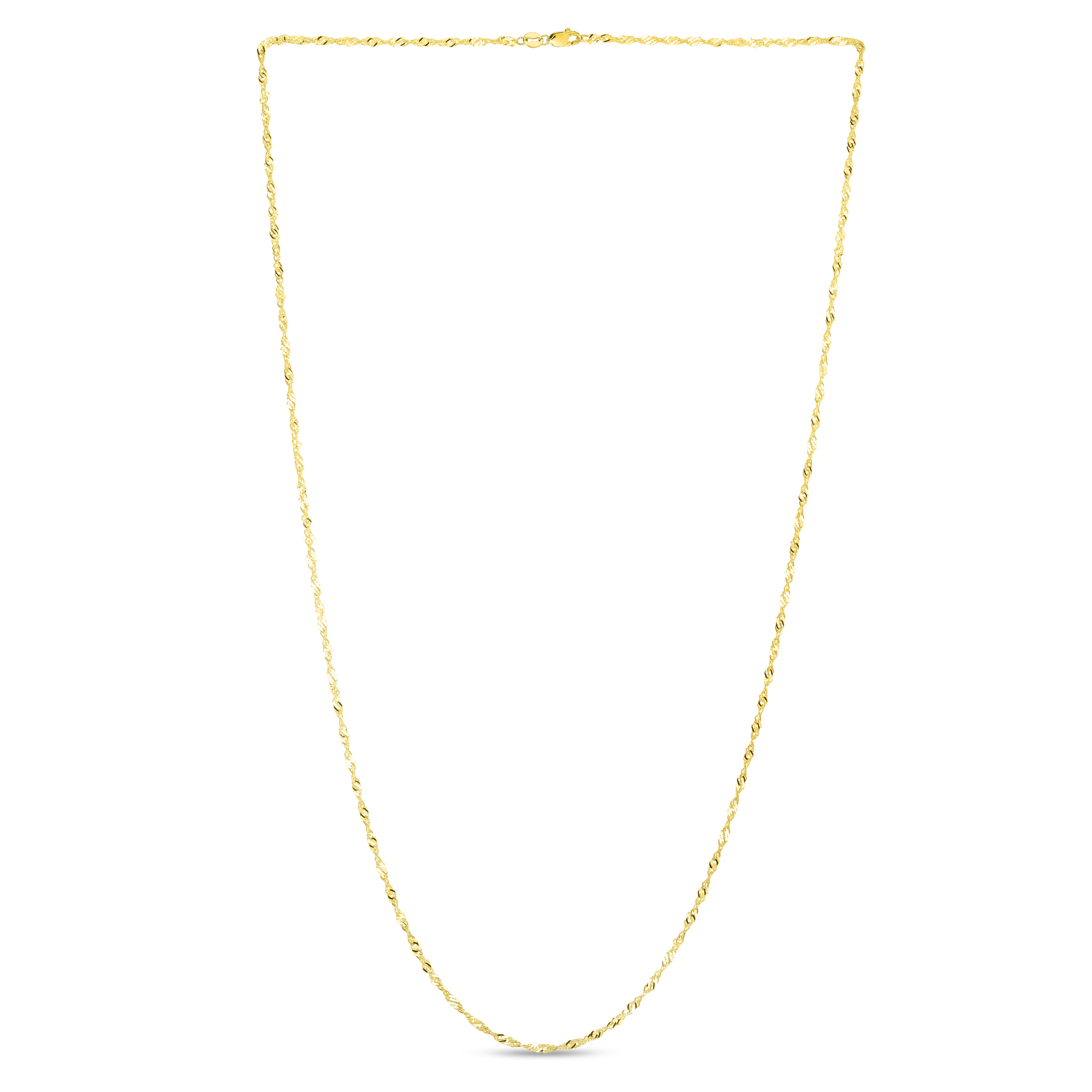 10K Yellow Gold 1.8mm Singapore Chain Necklace