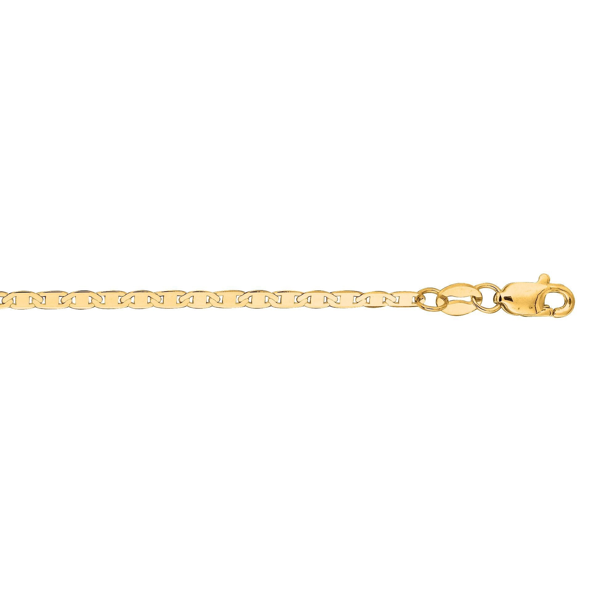 10K Yellow Gold 1.7mm Mariner Chain Necklace