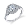 Sylvie Glamorous 14K White Gold Cushion Double-Halo Diamond Engagement Ring Setting