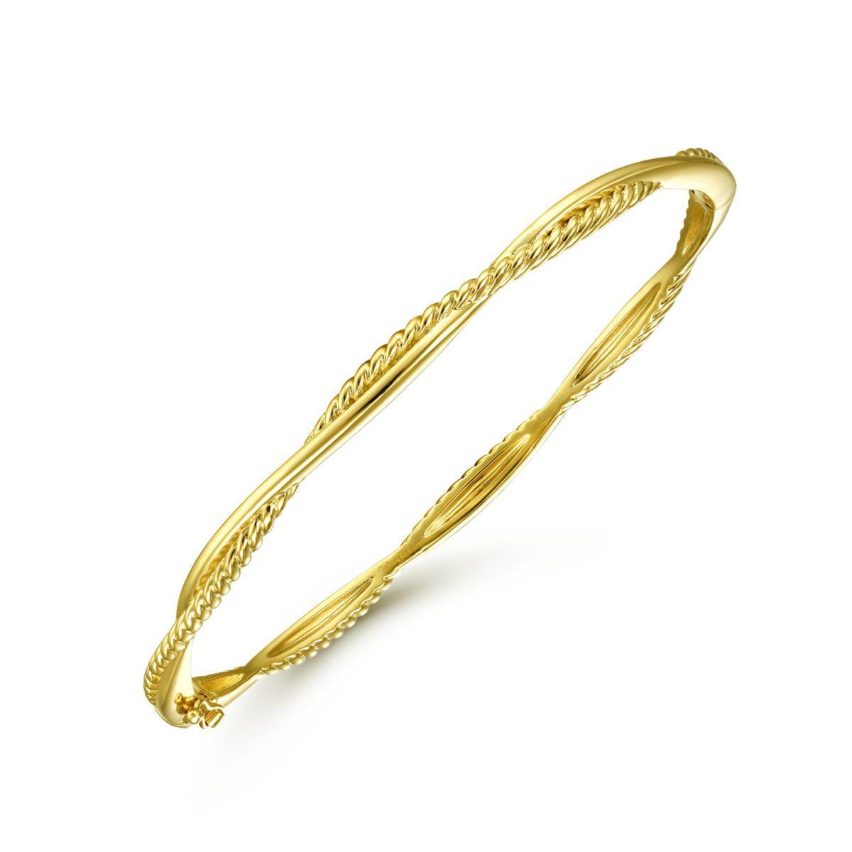 14K Yellow Gold Twist Tube Bangle Bracelet - Josephs Jewelers