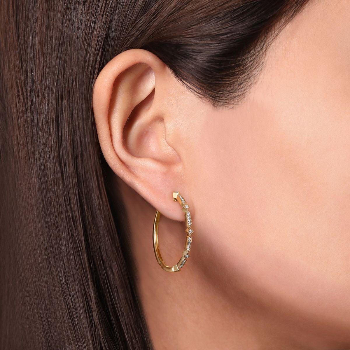 Hoop Earrings 14K Yellow Gold 30mm