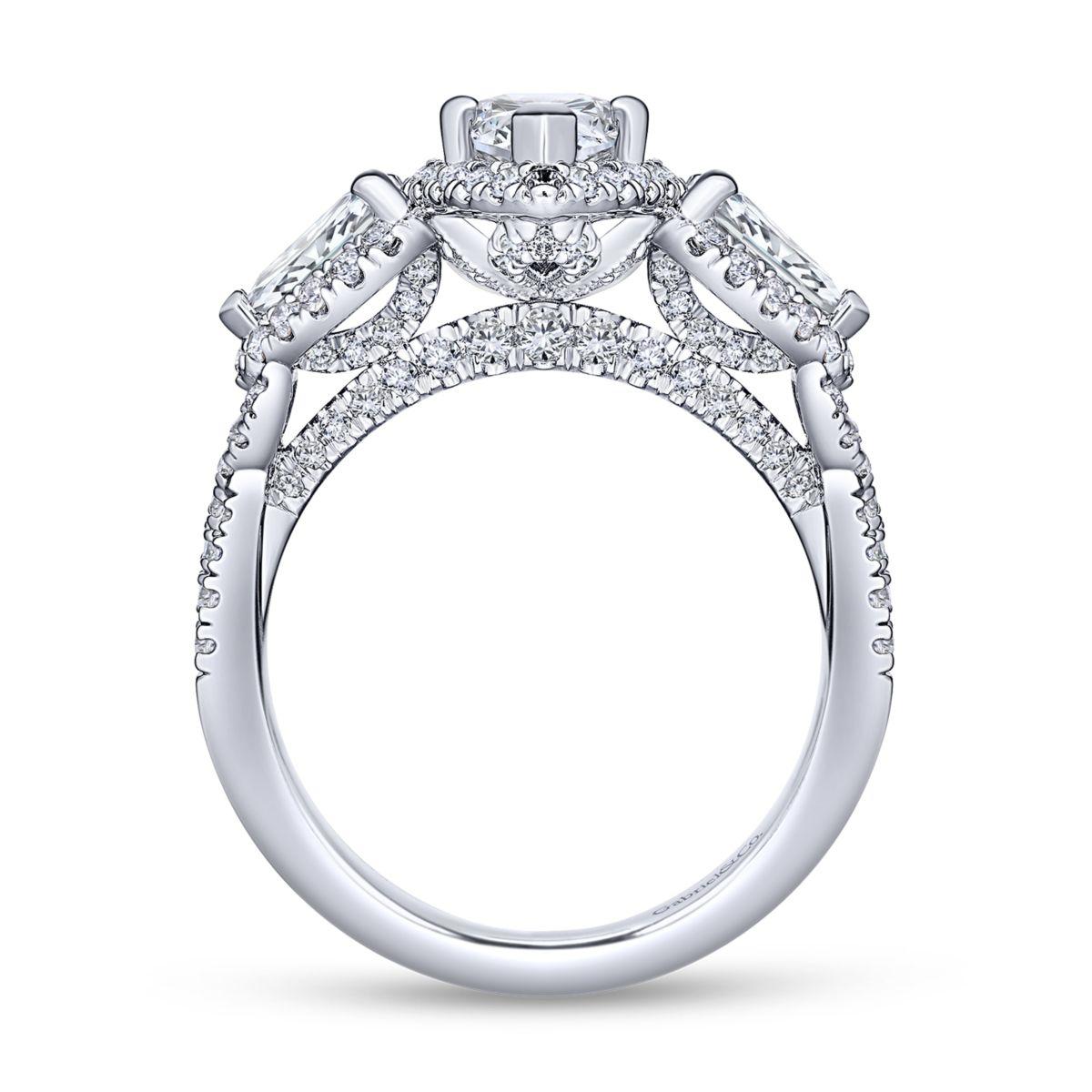 Bryson 14K White Gold Marquise Shape Diamond Engagement Ring