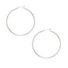 10K White Gold 2x50mm Hoop Earrings