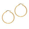 10K Yellow Gold Round Diamond Cut Hoop Earrings