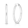 10K White Gold 3x30mm Hoop Earring