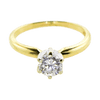 Tiffany Style 6 Prong 14K Two-Tone Solitaire Ring