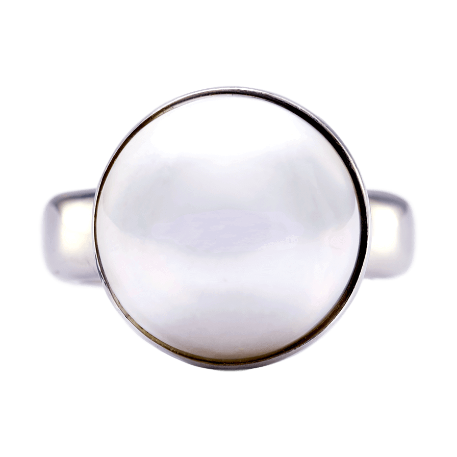 Classic 14K White Gold Mabé Pearl Ring