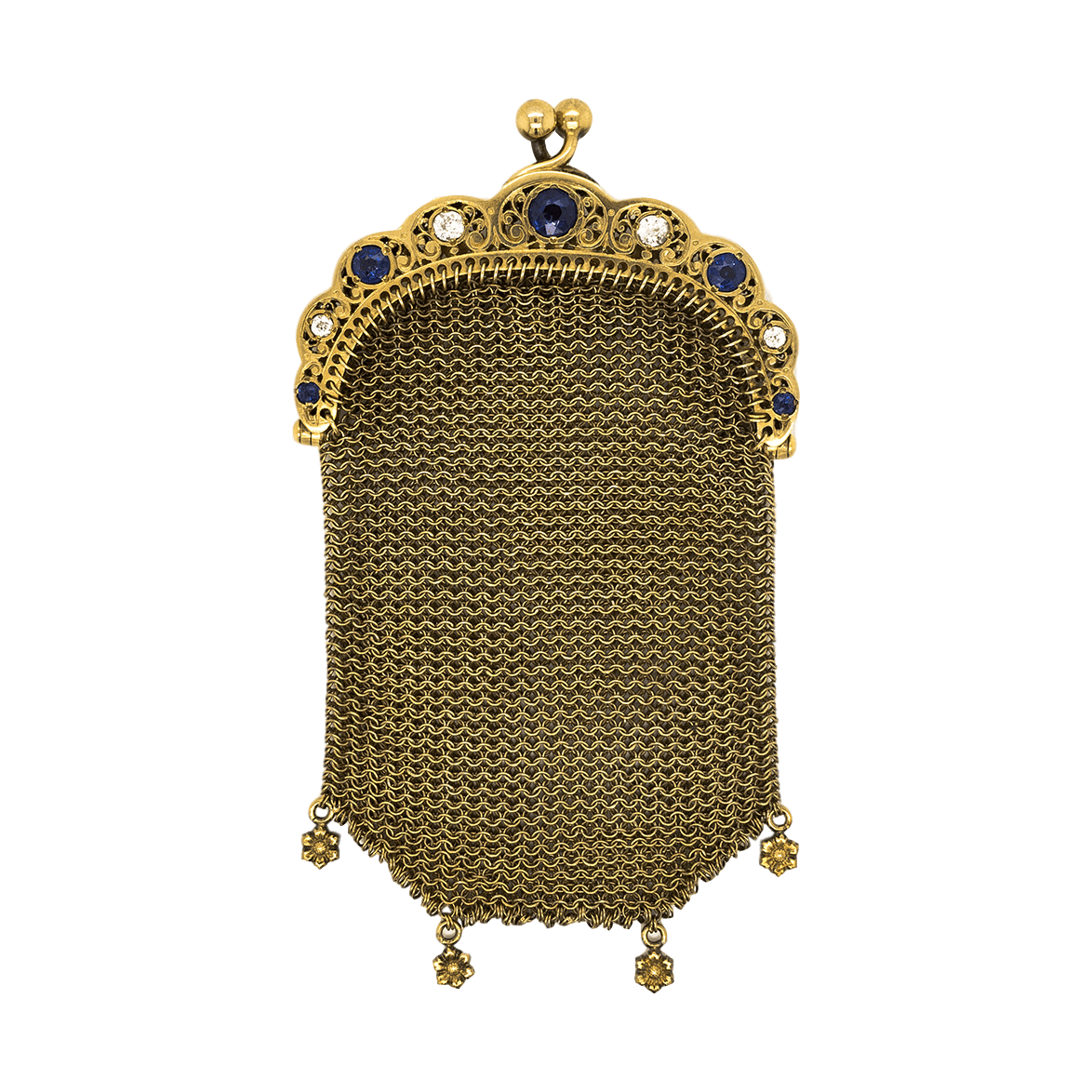 Antique 18K Yellow Gold Mesh Coin Purse