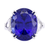 Platinum Tanzanite & Half Moon Diamond Ring