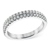 Classic 14K White Gold Double Row Shared-Prong Diamond Wedding Band
