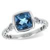 14K White Gold London Blue Topaz & Diamond Accent Ring