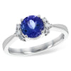 14K White Gold Tanzanite & Diamond Ring