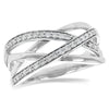 14K White Gold Multi-Row Crossover Diamond Anniversary Band