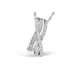 14K White Gold Crossover Diamond Pendant
