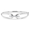 14K White Gold Diamond & Link Bangle Bracelet