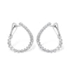 14K White Gold .50 Carat Front-Facing Diamond Hoop Earrings