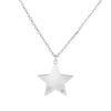 Sterling Silver Polished Star Diamond Accent Necklace