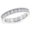 14K White Gold 1 Carat Channel Set Milgrain Diamond Wedding Band