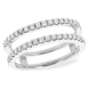 14K White Gold Diamond Straight Shared-Prong Engagement Ring Guard