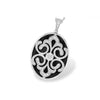 Vintage-Inspired 14K White Gold Onyx & Diamond Pendant