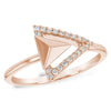 14K Rose Gold Diamond Pyramid Ring