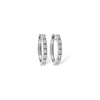 14K White Gold .25 Carat Diamond Hoop Earrings