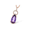 14K Rose Gold Amethyst & Diamond Pendant