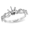 14K White Gold Floral Diamond Semi-Mount Engagement Ring