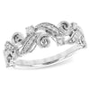 Vintage-Inspired Floral 14K White Gold Diamond Wedding Band