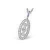 Vintage-Inspired 14K White Gold Oval Diamond Pendant