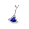 14K White Gold Tanzanite & Diamond Pendant