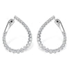 14K White Gold Front-Facing Diamond Hoop Earrings