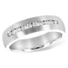 14K White Gold Men’s Channel Set Diamond Brush Finished Wedding Band