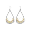 14K Two-Tone Gold Diamond Teardrop Earrings