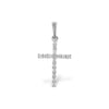 14K White Gold Shared Prong Diamond Cross Pendant
