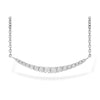 14K White Gold Curved & Graduated Diamond Bar Necklace