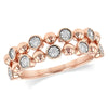 14K Rose Gold Double Row Diamond Wedding Band