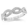 14K White Gold Diamond Pavé Twisted Wedding Band