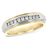14K Two-Tone Gold Men’s Channel Set Diamond Wedding Band