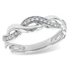 14K White Gold Twisted Diamond Wedding Band