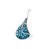 14K White Gold Blue Topaz & Diamond Pendant