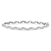 Vintage Inspired 14K White Gold Wavy Diamond Bangle Bracelet
