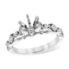Vintage Inspired 14K White Gold Diamond Semi-Mount Engagement Ring