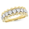 14K Yellow Gold Diamond & Bead Wedding Band