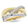 14K Yellow Gold Diamond Crossover Ring