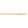14K Yellow Gold 2.7mm Diamond Cut Lite Round Wheat Chain Necklace