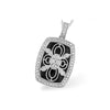 Art-Deco Inspired 14K White Gold Diamond & Onyx Pendant