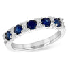 14K White Gold Sapphire & Diamond Anniversary Band